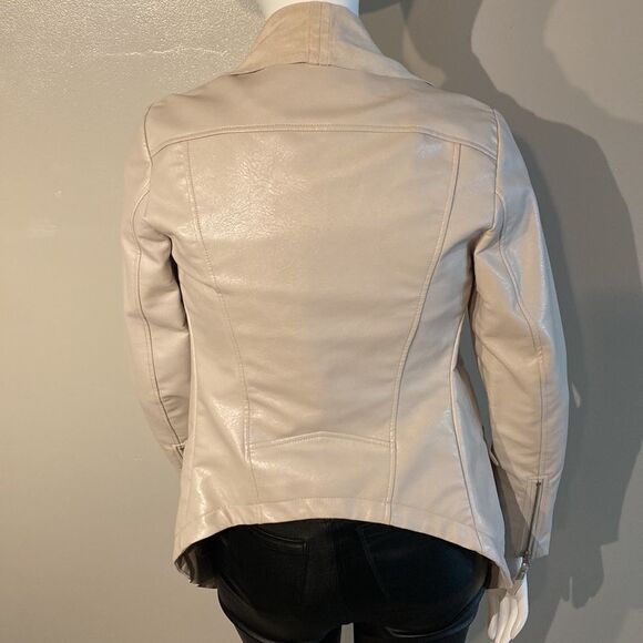 Womens Beautiful High- Low Faux Leather & Suede Jacket - Size Large - Picture 8 of 12